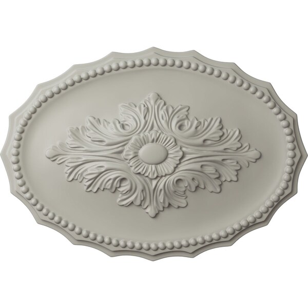Ekena Millwork Oxford Ceiling Medallion, Hand-Painted Pot of Cream, 16 7/8"W x 11 3/4"H x 1 1/2"P CM16OXPCF - main